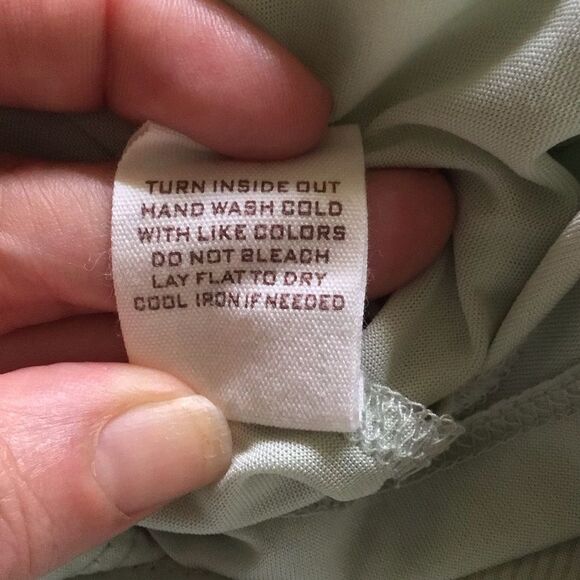 By The River Muted Mint Green Silver Accent LongSleeve Midi Dress Peasant Boho - Picture 9 of 9